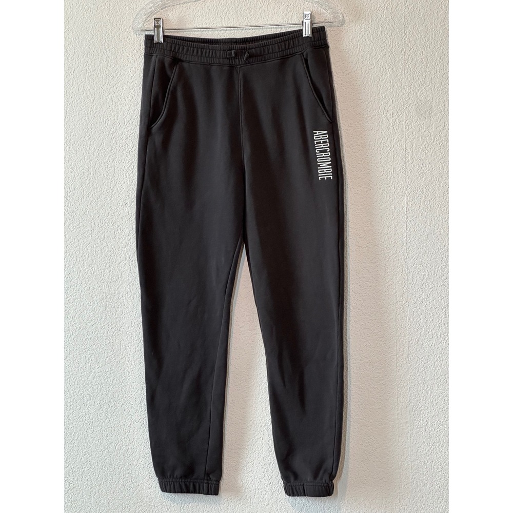 Abercrombie Kids Black Fleece Logo Jogger Sweatpants Size 15/16